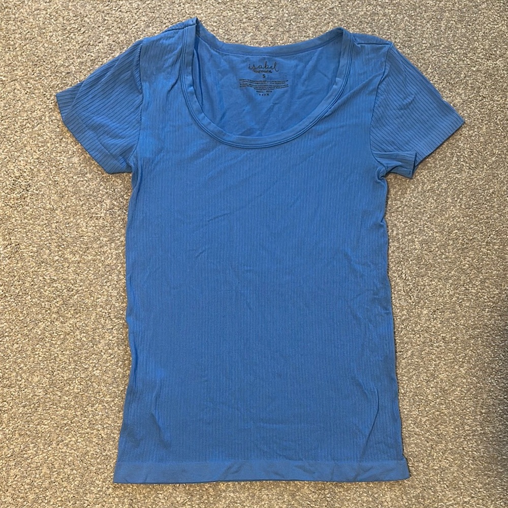 Blue Short Sleeve maternity top